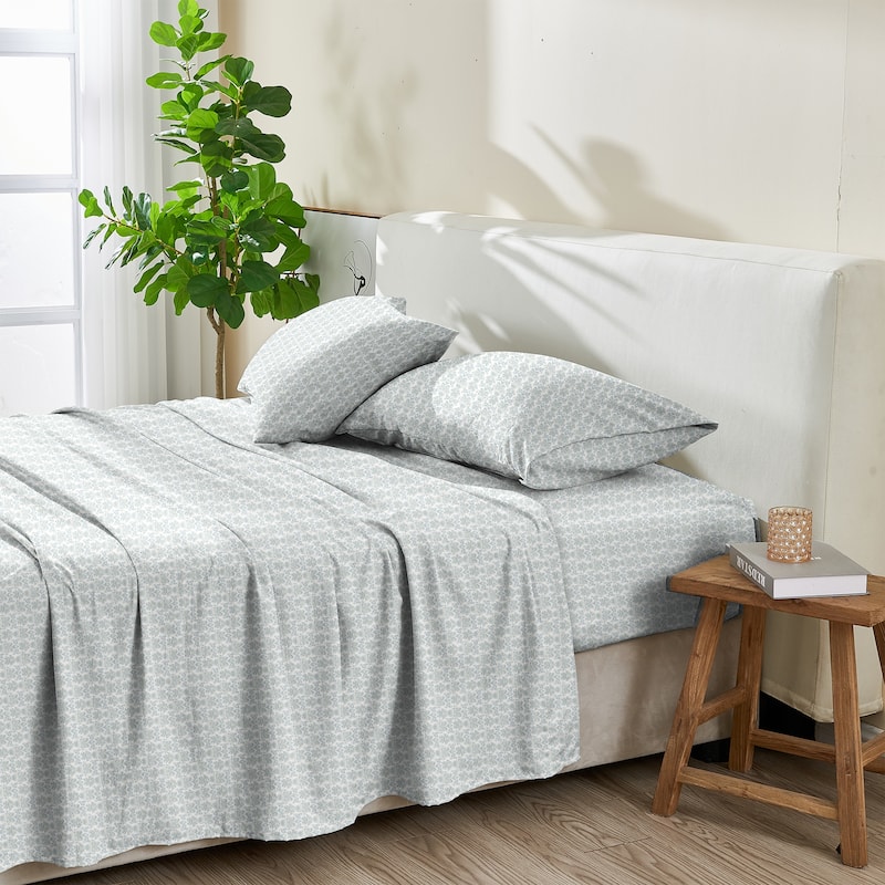 Patina Vie Maison Cotton Percale Vintage Floral Sheet Set