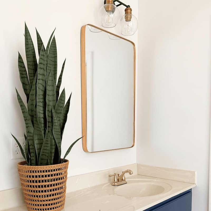 Highland Rounded Corner Vanity Mirror - Gold