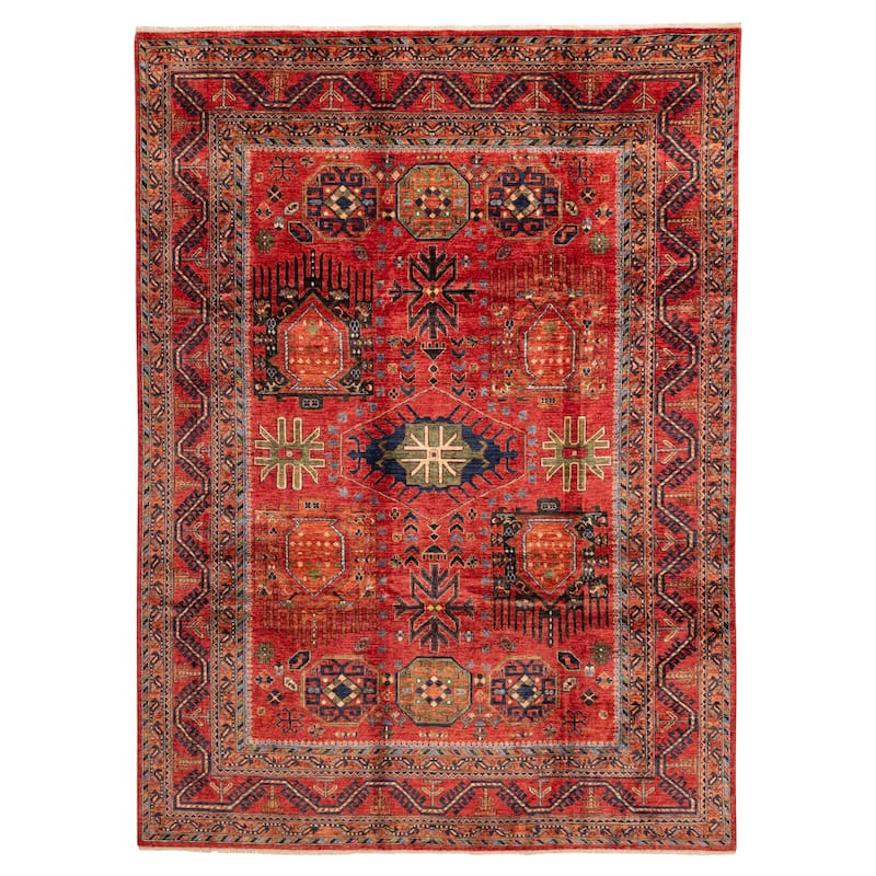 ECARPETGALLERY Hand-knotted Aryana Red Wool Rug - 8'11 x 12'0