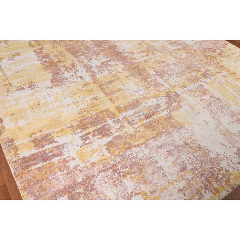 Abstract Area Rug Hand-Knotted Living Room Wool Carpet - 7'11" X 10'3"