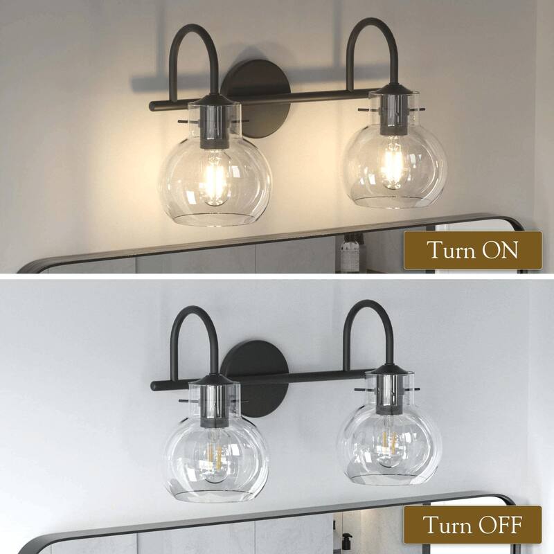 Modern Vanity Light with Clear Glass Globes in 2/3/4 Lights