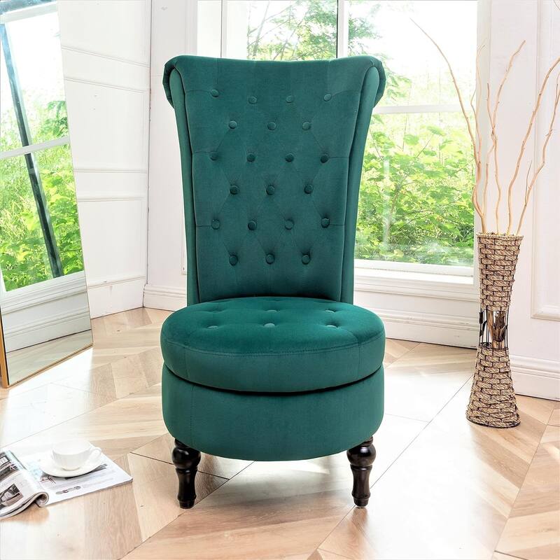 Gosser 20" Wide Velvet High Back Vanity Chair