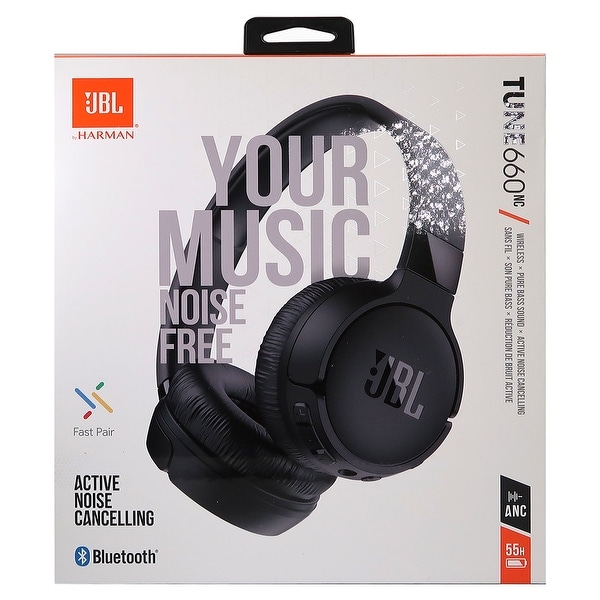 JBL Tune 660NC Noise-Canceling Wireless On-Ear Headphones (Black