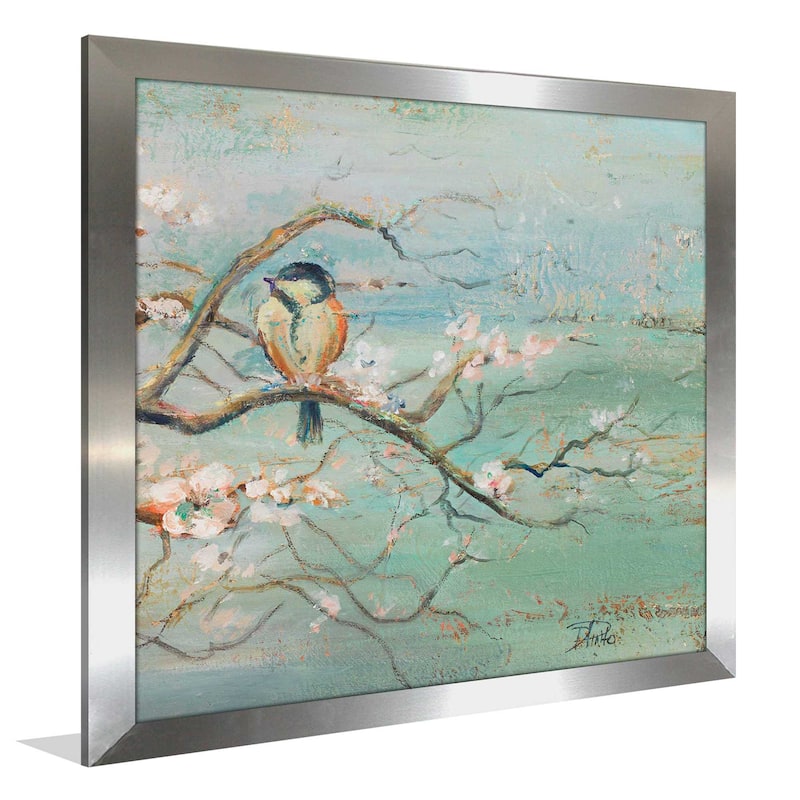 "Spring Branch with Birds 2 (Square)" Print on Acrylic