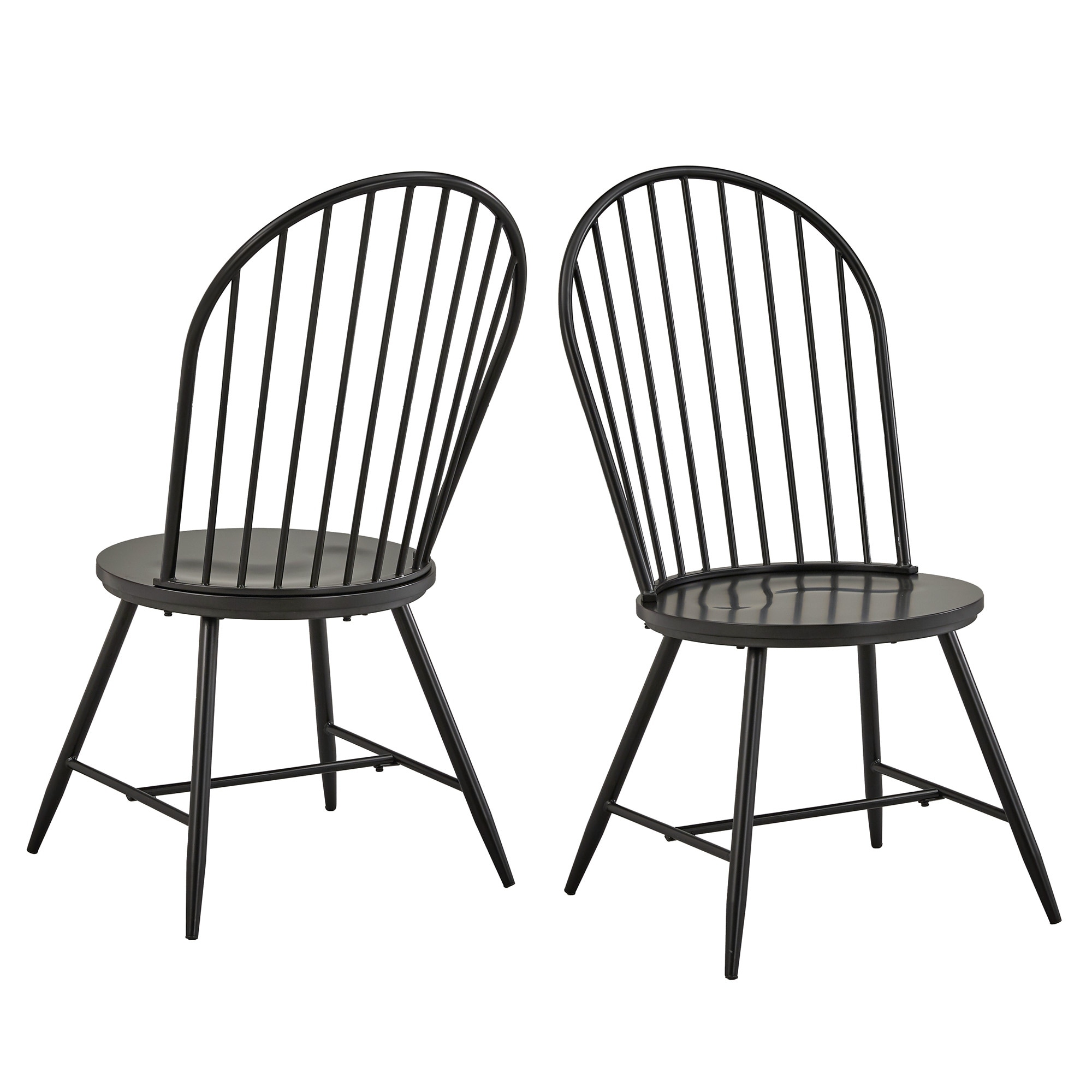 Truman Hoop High Back Windsor Metal Side Chair with Wood Seat (Set of 2) by iNSPIRE Q Modern