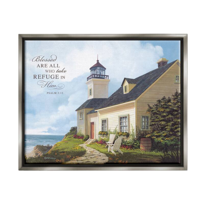Stupell Religious Proverb Coastal Scene Framed Floater Canvas Wall Art Design by Michael Humphries