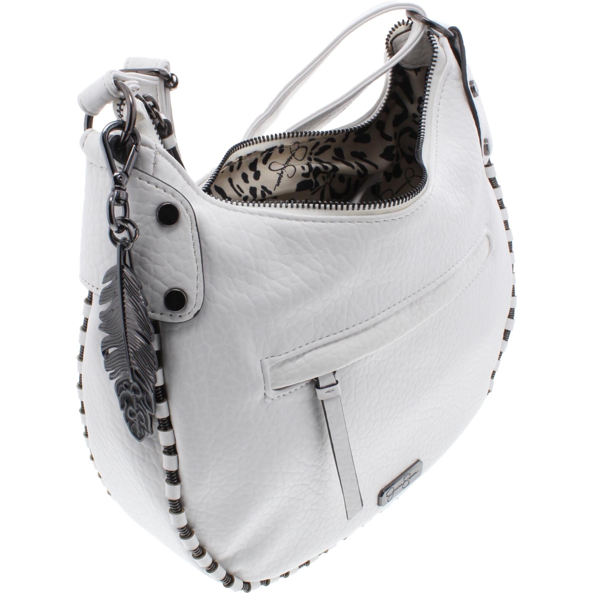 black and white embellished cross body bag