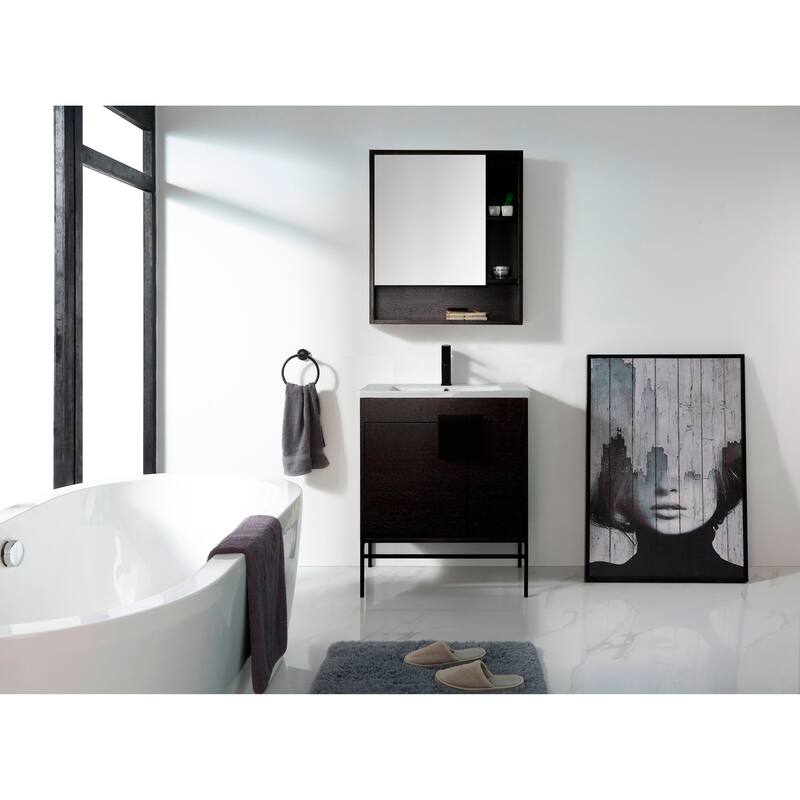Modern Bathroom Vanity Set, Vireous China Sink Top 30"