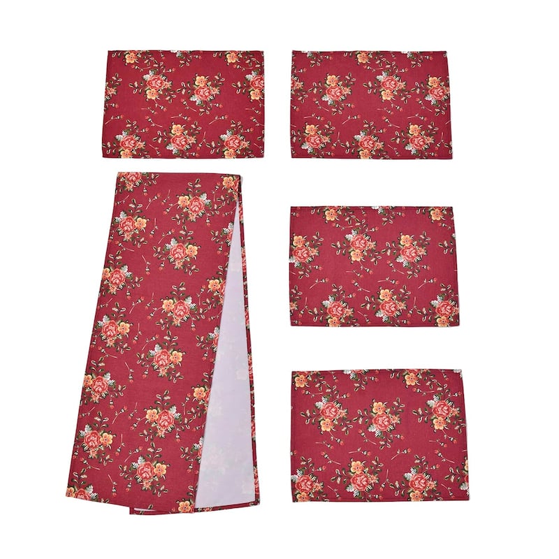 HOMESMART Floral PatternPolyester, Cotton and Rayon Set of 4 Placemat