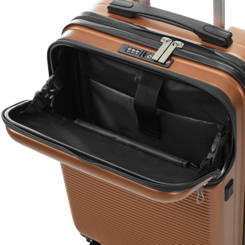 Luggage Sets 5 Piece with Half-opening, Hardside Carry On Suitcase Set with Double Spinner Wheel, with USB Port,TSA Locks