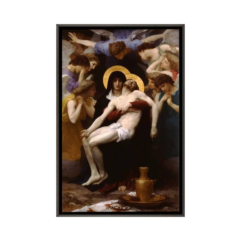 iCanvas "Pieta 1876" by William-Adolphe Bouguereau Framed - Charcoal - 26x18