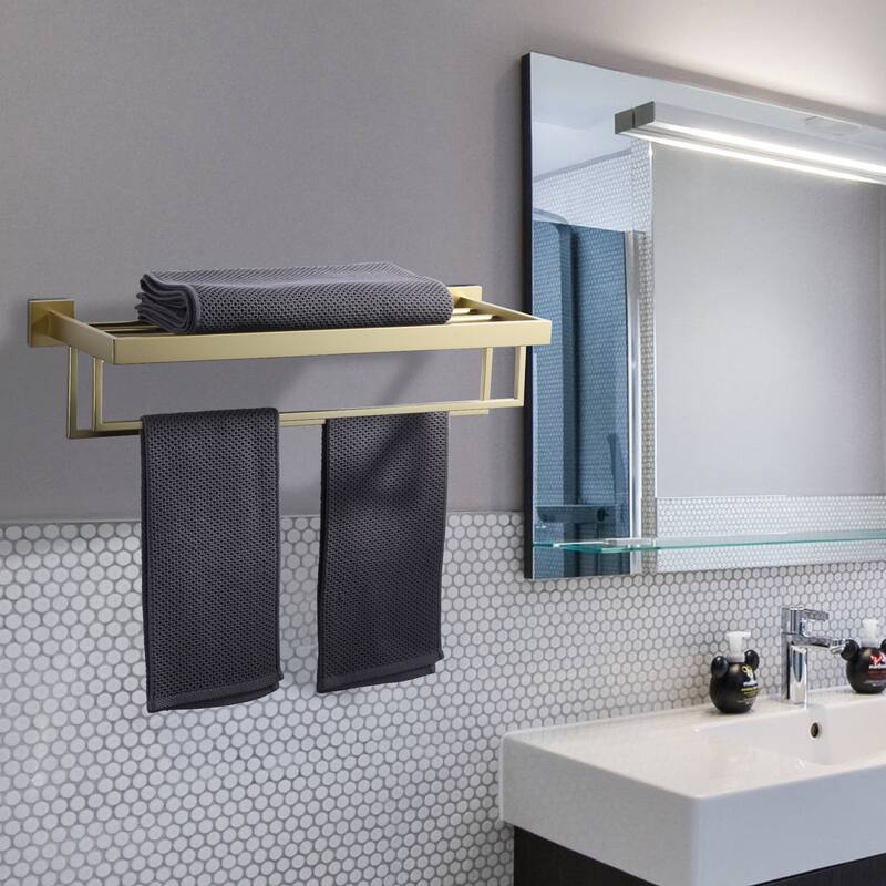 WOWOW 2-Tier Stainless Steel Bath Towel Rack