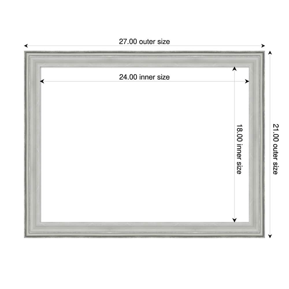 Amanti Art Bel Volto Silver Framed Dry Erase Magnetic Board