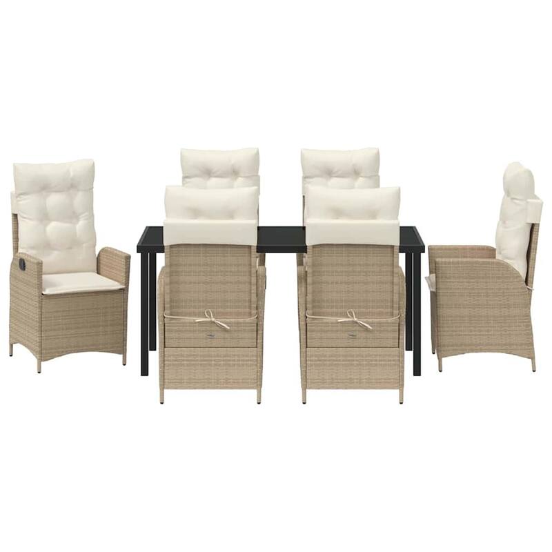vidaXL Garden Dining Set with Cushion Poly Rattan