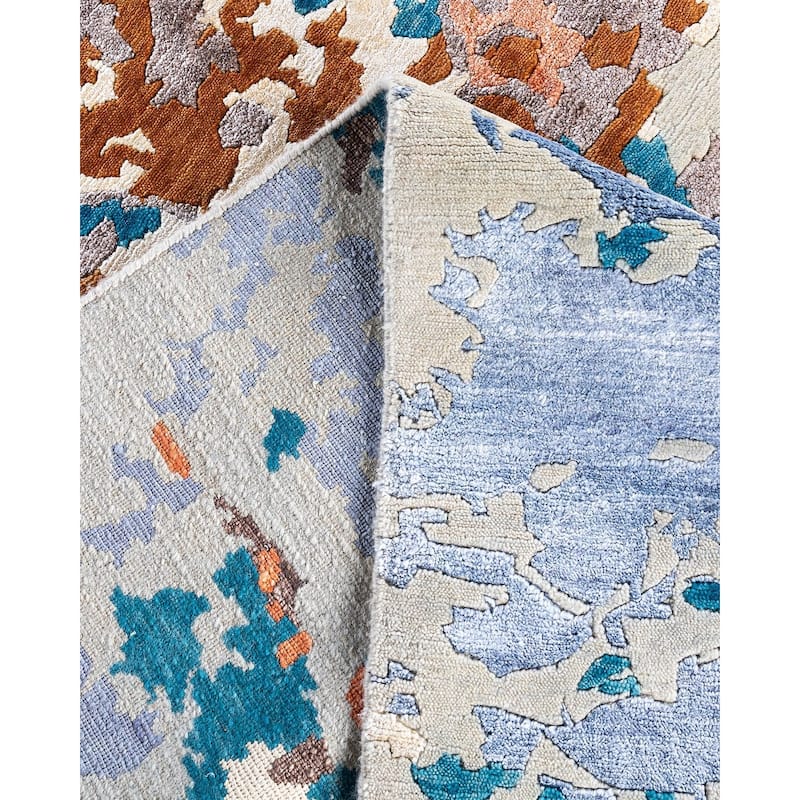 Modern One-of-a-Kind Hand-Knotted Area Rug - Gray, 8' 3" x 10' 2" - 8' 3" x 10' 2"
