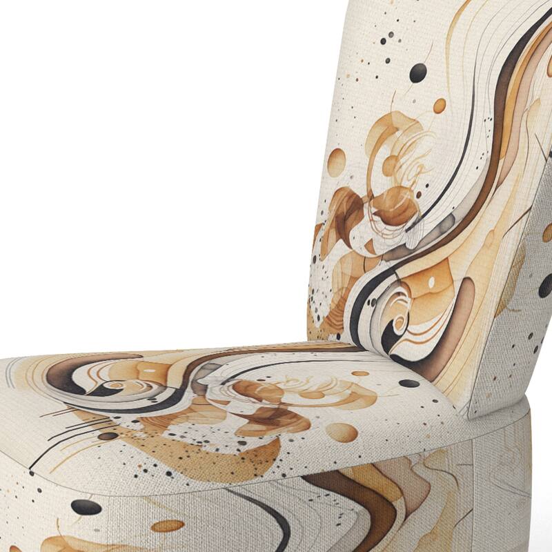 Designart "Brown And Black Movement IV" Upholstered Modern & Contemporary Accent Chair and Modern & Contemporary Arm Chair