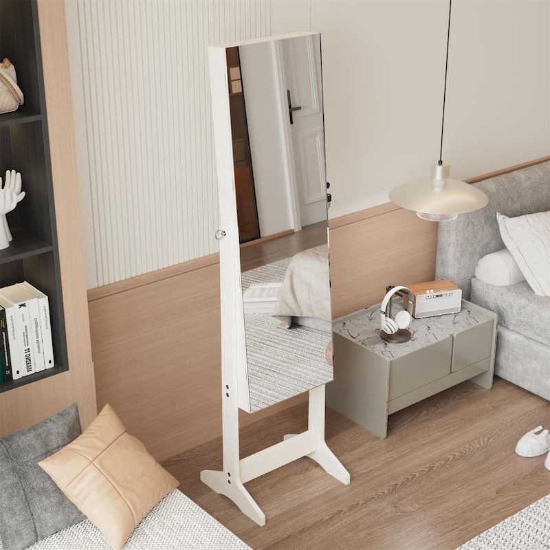 Jewelry Cabinet Armoire with Full Length Mirror