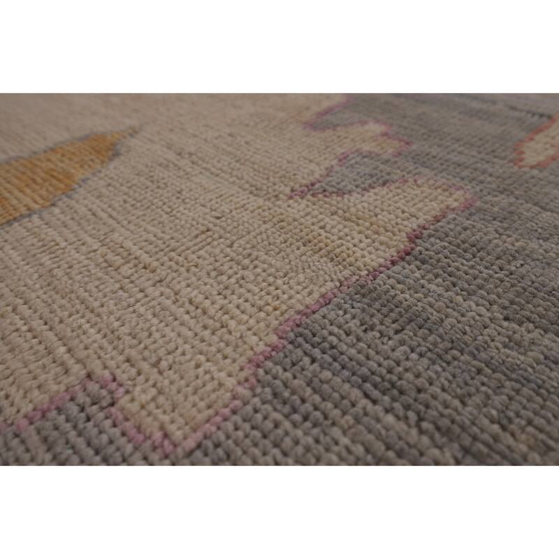 Vegetable Dye Oushak Large Area Rug Hand-Knotted Turkish Wool Carpet - 12'1"x 14'10"