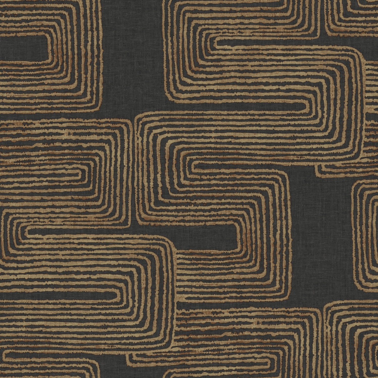 Nikki Chu Black & Gold Zulu Signature Peel and Stick Wallpaper