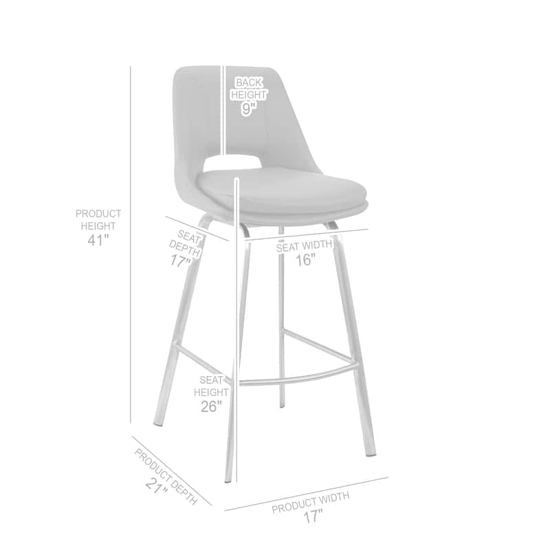Carise Metal and Faux Leather Bar or Counter Swivel Stool