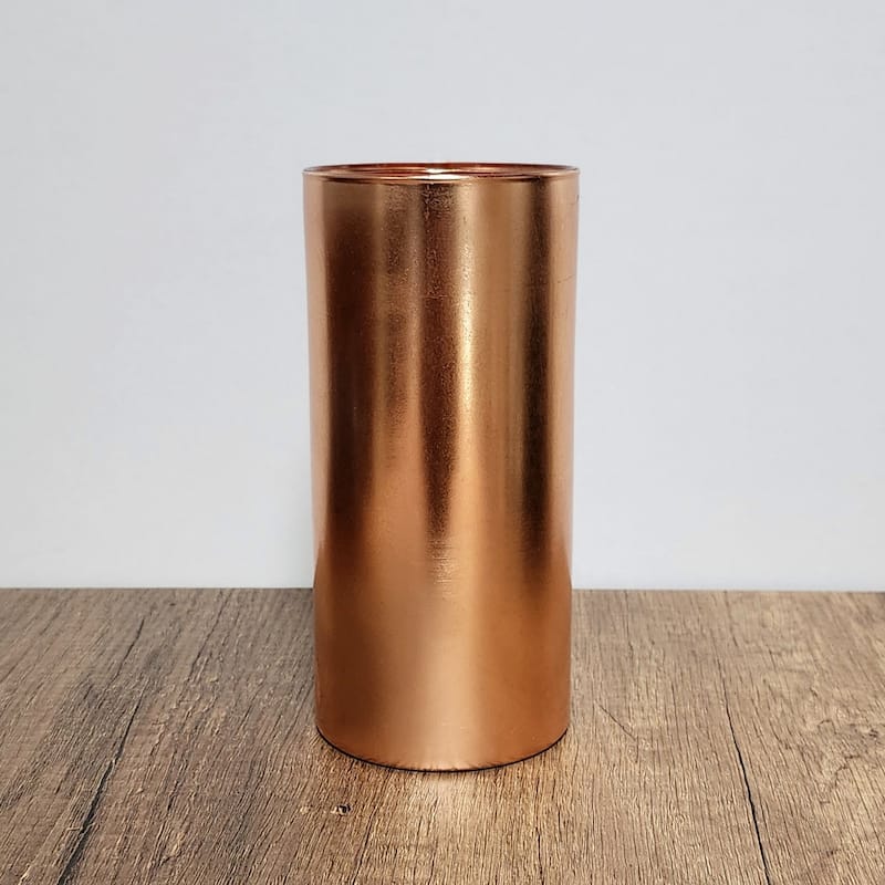 GILT 7" Glass Cylinder Vase