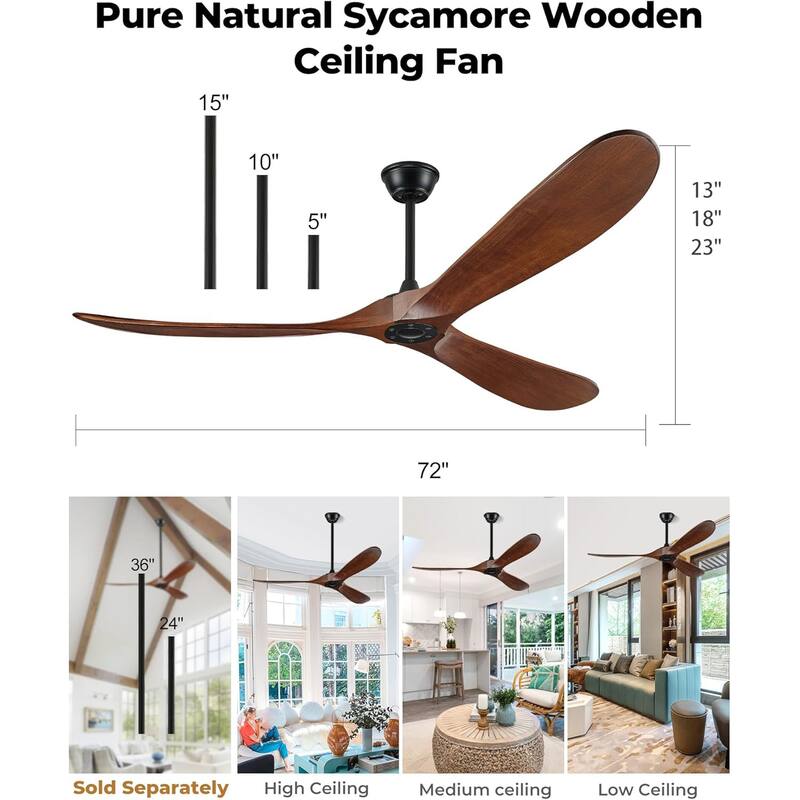 Large Size 8 pcs Blades Ceiling Fan With Dimmable LED