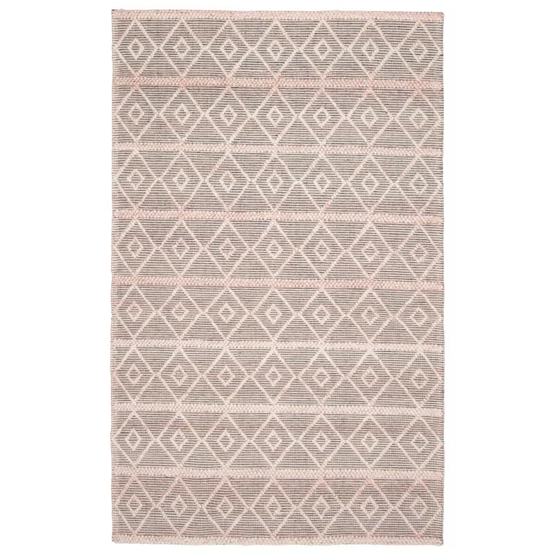 ECARPETGALLERY Braid weave Sienna Pink Wool Rug - 4'11 x 8'1 - Pink - 4'11 x 8'1