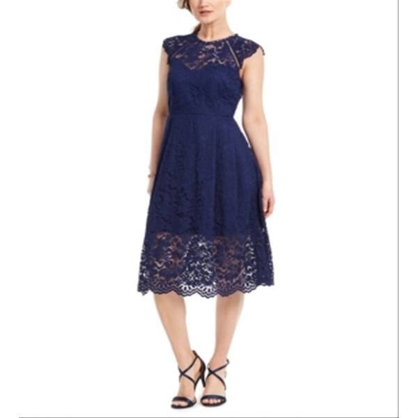 Vince Camuto Women's Lace Midi Dress Blue Size 2 - Bed Bath & Beyond -  40581890
