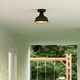 preview thumbnail 7 of 9, Cody Oil Rubbed Bronze and Light Gold Farmhouse Outdoor Flush Mount Ceiling Light - 10.25-in W x 8.75-in H x 10.25-in D