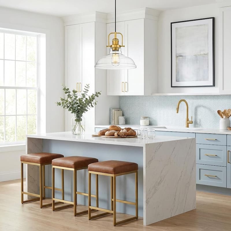 Farmhouse Glass Glass Pendant Lighting for Kitchen Island
