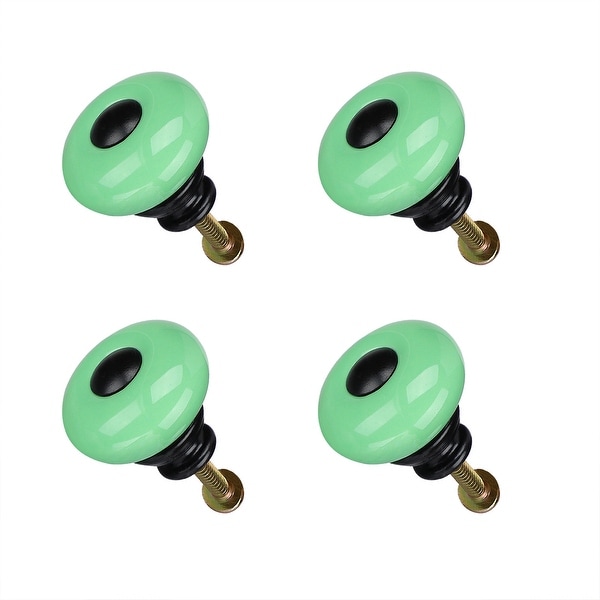 4pcs Ceramic Knobs Pull Handle Furniture Drawer Cabinet Cupboard Wardrobe Dresser Storage Boxes Accessories Green