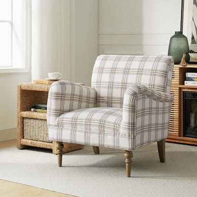 Malia Accent Amchair with Plaid Pattern