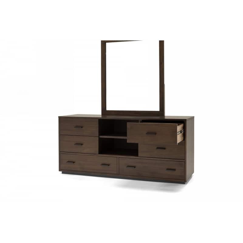 63" Walnut Six Drawer Double Dresser