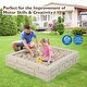 preview thumbnail 8 of 27, Costway Kids Sandbox with Cover Bottom Liner Backyard Beach HDPE - See Details