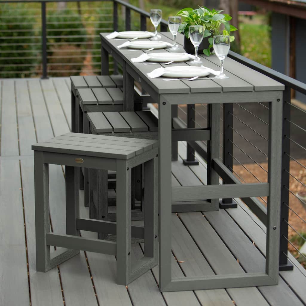 HIGHWOOD Monroe Modern Counter Height Balcony Stool/Table 6-Piece Set - N/A