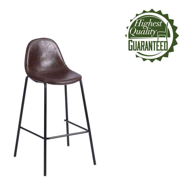 Porthos Home Tuca Bar Stools Set Of 2, PU Leather Upholstery, Iron Legs