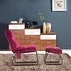preview thumbnail 25 of 67, MCombo Accent Chair with Ottoman,Velvet Modern Side Pocket Metal Legs Club Chair,0014
