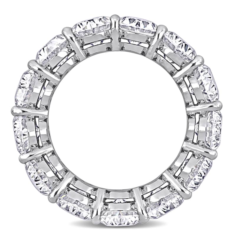 Miadora 13 1/10ct TDW Oval Diamond Eternity Ring in 18k White Gold