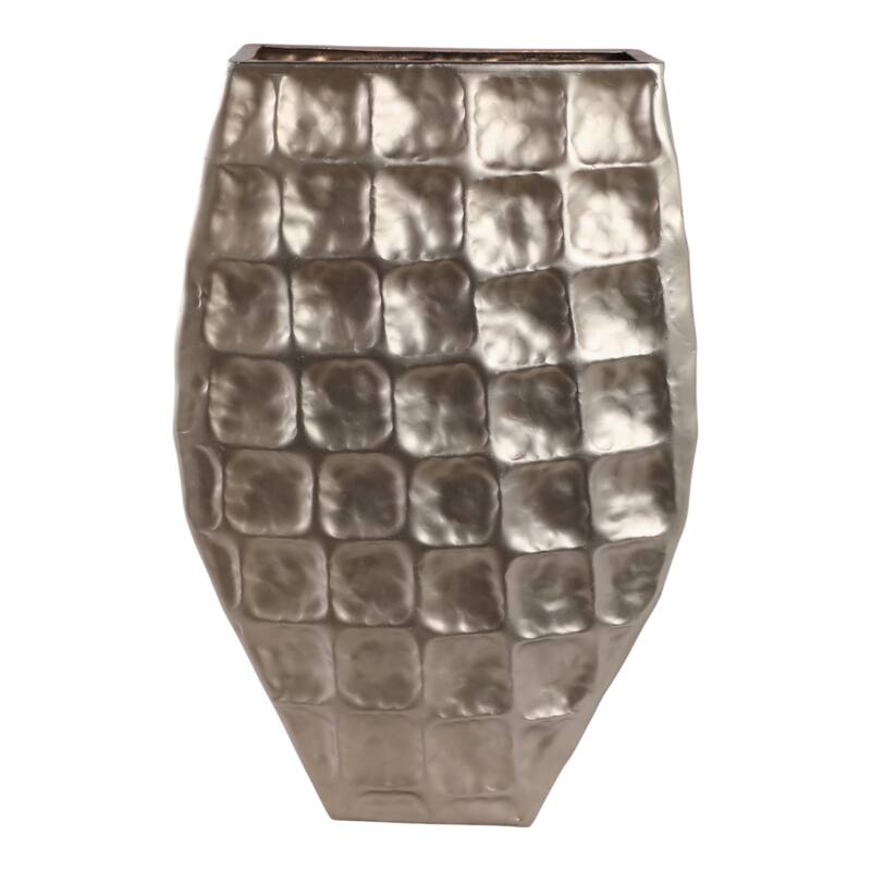 Aluminum Planter Textured Geometric Tapered Square Modern Accent