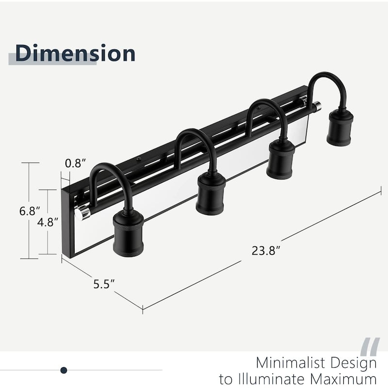 Industrial Modern Bathroom Vanity Lights,4-Light Indoor Sconces Wall Lighting Water Pipe - 4-light