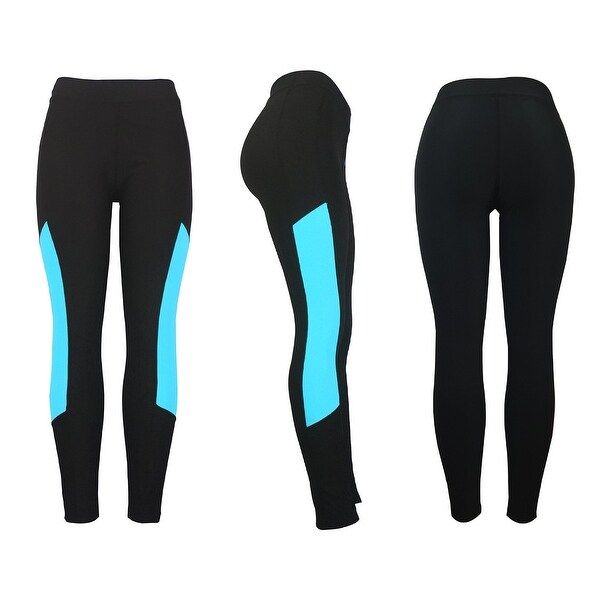 Women's Athletic Fitness Sports Yoga Pants Small-Medium/Black-Blue