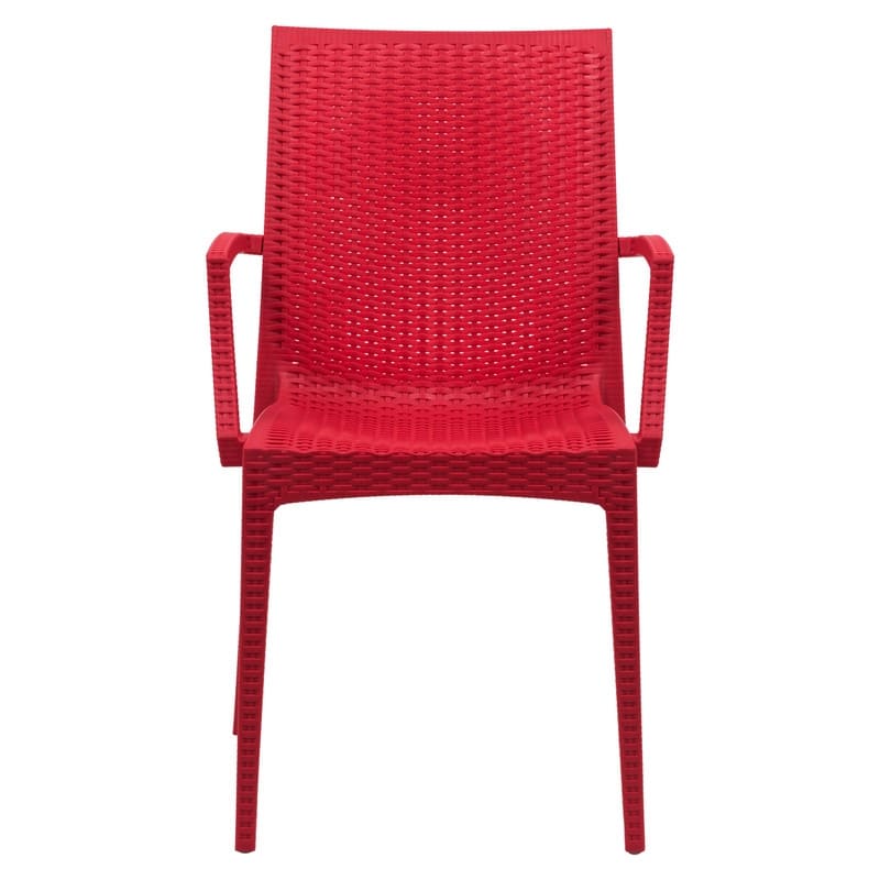 Mace Modern Stackable Patio Dining Arm Chair - Woven All-Weather Design - Indoor/Outdoor Seating for Pools, Gardens & Cafés