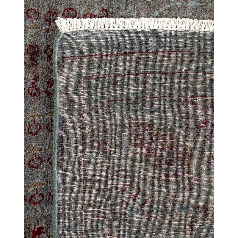 Overton Hand Knotted Wool Vintage Inspired Modern Contemporary Overdyed Gray Area Rug - 5' 10" x 7' 3"