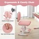 preview thumbnail 7 of 6, Gymax Pink Kids Desk & Chair Set Height Adjustable Children School