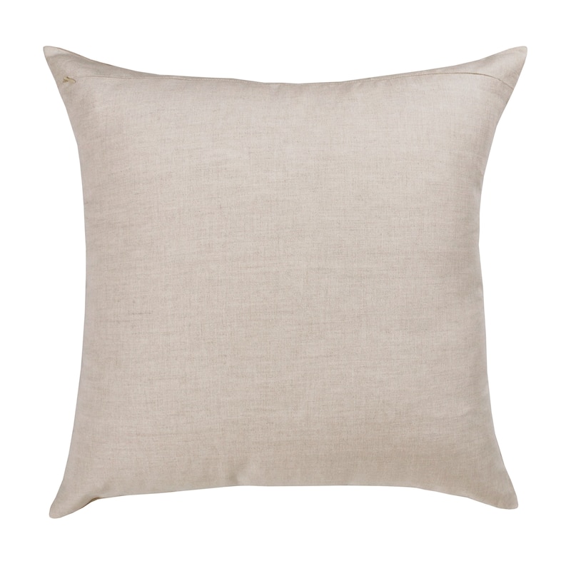 Sevita Hand-Woven Striped Linen Throw Pillow, 20" x 20" - Gray/Tan