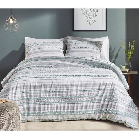 Better Trends Diana Stripe 100% Cotton Stripe Pattern Comforter Set