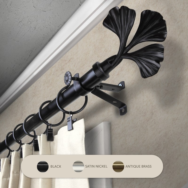 InStyleDesign Sunder Adjustable Curtain Rod 13/16 inch dia. - 120 to 170 inches - Black