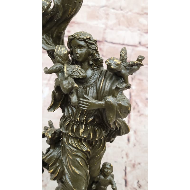 Bronze Angel And Cherubs Figurine – Romantic Baroque Style