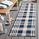 preview thumbnail 147 of 186, SAFAVIEH Courtyard Jolene Plaid Indoor/ Outdoor Waterproof Patio Backyard Rug 2'3" x 10' Runner - Navy/Beige