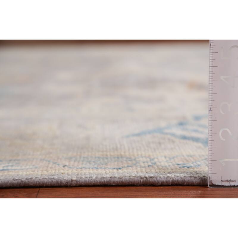 Hand Knotted Oriental 100% Wool Carpet Transitional All-Over Greys & Charcoal Oushak Area Rug - 9' 9'' X 8' 3''